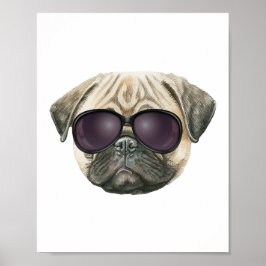Sonniger Mops, Niedlicher französischer Bulldogge  Poster
