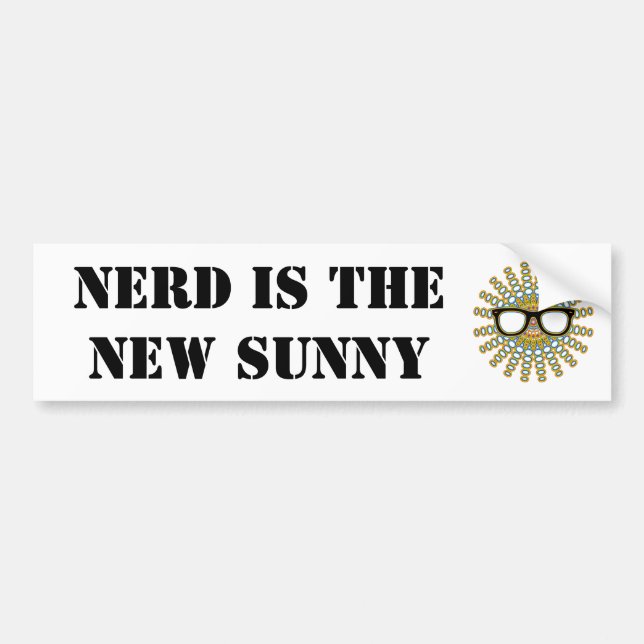 Sonniger Nerd Brille + Ihr Backgr. Ideen Autoaufkleber (Vorne)