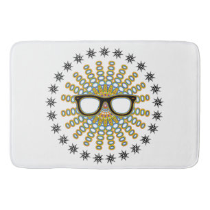 Sonniger Nerd Brille + Ihr Backgr. Ideen Badematte