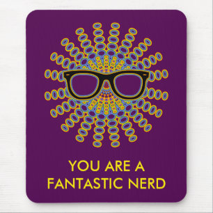 Sonniger Nerd Brille + Ihr Backgr. Ideen Mousepad