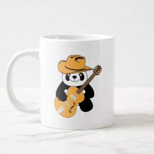 Sonniger Panda mit Gitarre Jumbo-Tasse