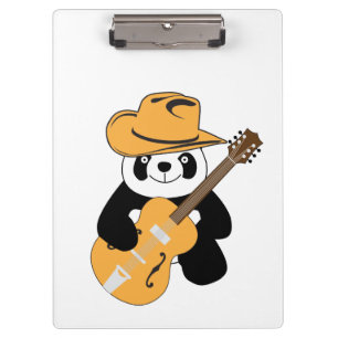 Sonniger Panda mit Gitarre Klemmbrett