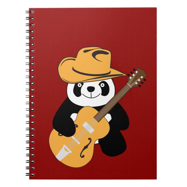 Sonniger Panda mit Gitarre Notizblock (Vorderseite)