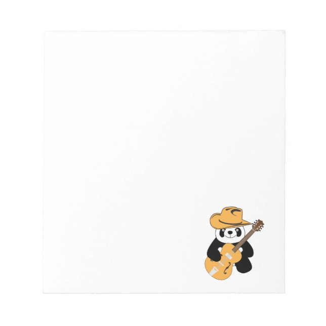 Sonniger Panda mit Gitarre Notizblock (Vorderseite)