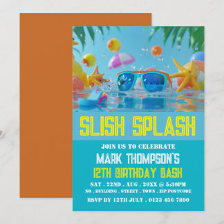 Sonniger Pool, Schwimmbad, Party Einladung