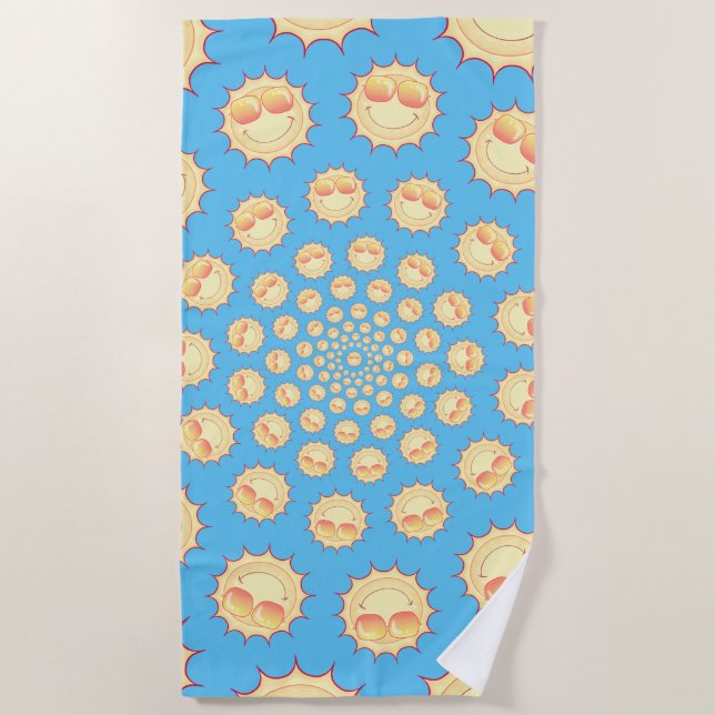 Sonniger Pop Strandtuch (Vorderseite)