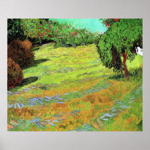 Sonniger Rasen in einem öffentlichen Park von Vinc Poster