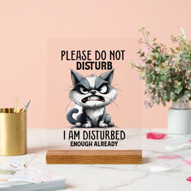 Sonniger Sarkasmus stört Katzenwortkunst Acrylschild (Hochzeit)