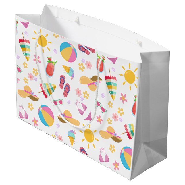 Sonniger Sommer Große Geschenktüte (Rückseite Schrägansicht)