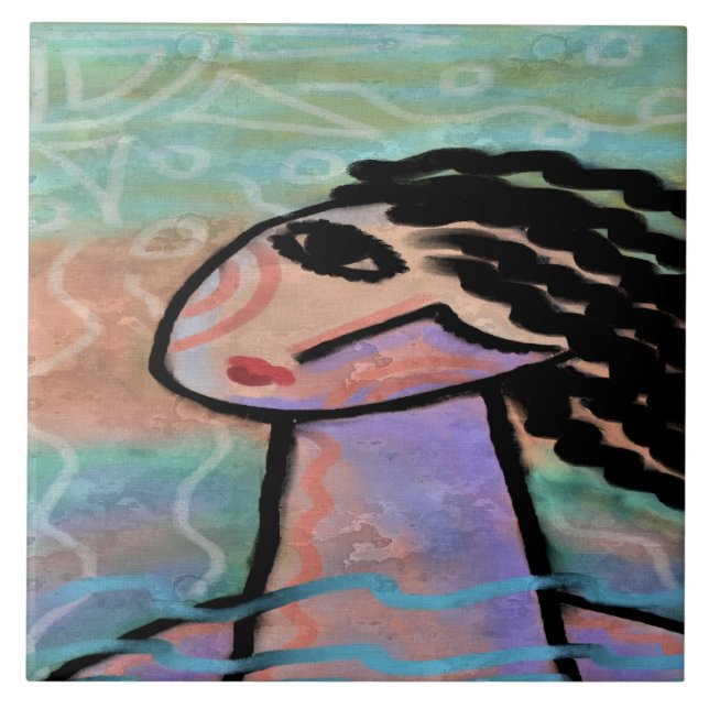 Sonniger Sommertag Abstraktes Digitalbild Fliese (Vorderseite)