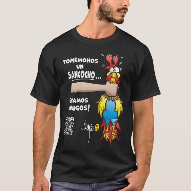 Sonniger T - Shirt über Sancocho aus Kolumbien (Vorderseite)