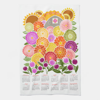 Sonniger Tag Kalender Geschirrtuch