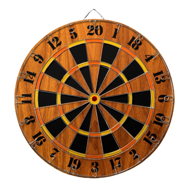 Sonniger Teakholz-Furnier-Blattdruck für ein Spiel Dartscheibe (vorne)