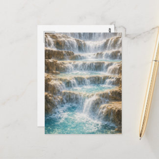 Sonniger Wasserfall-Canyon Postkarte