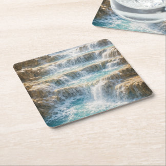 Sonniger Wasserfall-Canyon Rechteckiger Pappuntersetzer