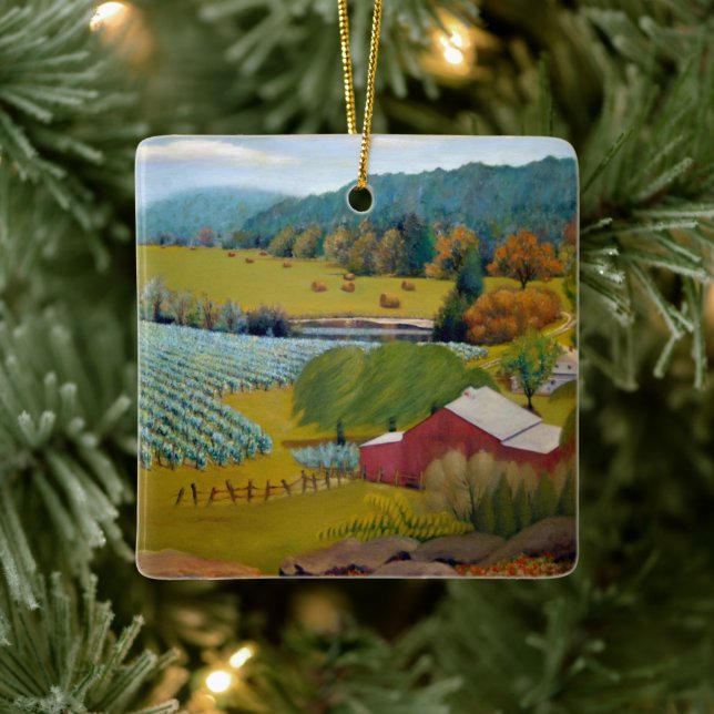 Sonniger Weinberg Keramikornament (Baum)