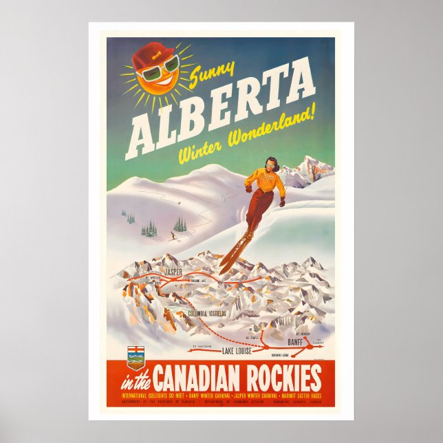 Sonniges Alberta Winterwunderland in Kanada Poster (Vorne)