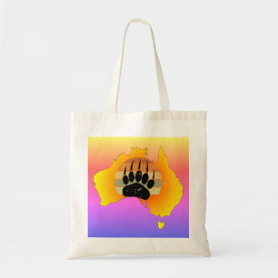 Sonniges Australien Karte Bär mit Retro Sunset Tragetasche