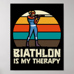 Sonniges Biathlon Winterski Skivergnügen Skivergnü Poster