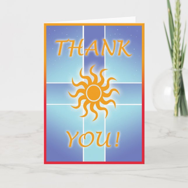 Sonniges Dankeschön Karte (Vorderseite)