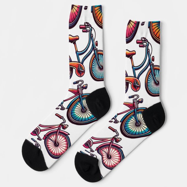 Sonniges Fahrrad für Radfahrer - Mädchen Socken (Linkes Detail)