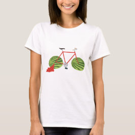 Sonniges Fahrrad mit Wassermelonrädern T-Shirt