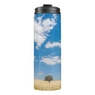 sonniges Feld Thermosbecher