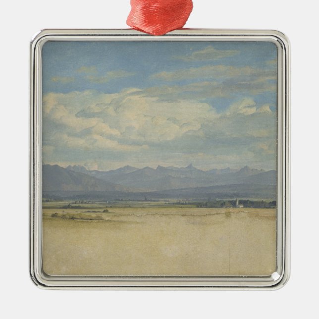 Sonniges Gebirgspanorama, 1829 Silbernes Ornament (Vorne)