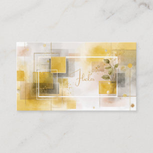 Sonniges Gelb Geometrischer Block Gold Botanisch Visitenkarte