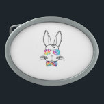 Sonniges Gesicht mit Gefärbte Krawatte Sonnenbrill Ovale Gürtelschnalle<br><div class="desc">Sonniges Gesicht mit Gefärbte Krawatte Sonnenbrille & Bow Krawatte Osterkaninchen</div>