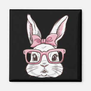 Sonniges Gesicht mit rosafarbenen Sungles Bow Kraw Magnet