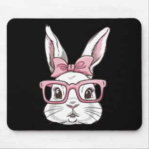 Sonniges Gesicht mit rosafarbenen Sungles Bow Kraw Mousepad