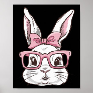 Sonniges Gesicht mit rosafarbenen Sungles Bow Kraw Poster