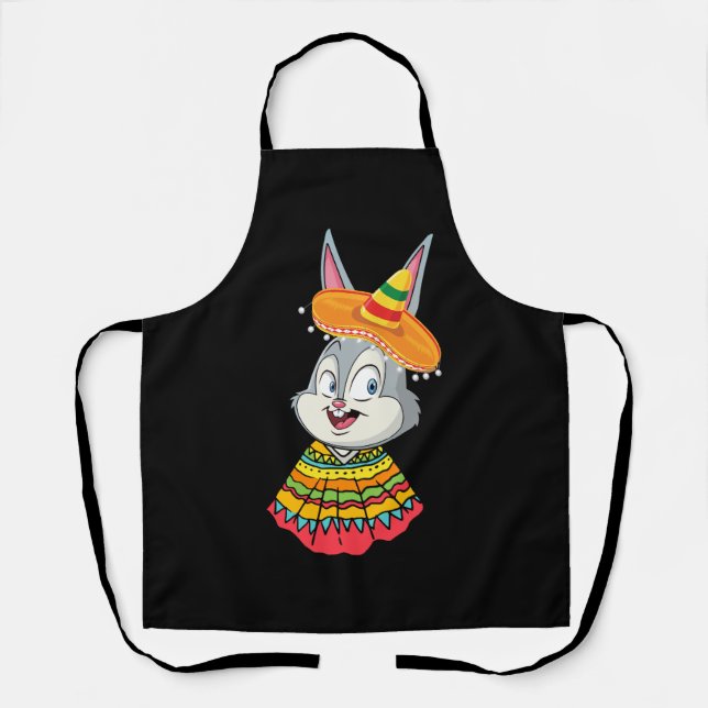 Sonniges Gesicht mit Sombrero Hat Cinco De Mayo Os Schürze (Vorderseite)