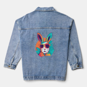 Sonniges Gesicht mit Sonnenbrille für Jungen Männe Jeansjacke