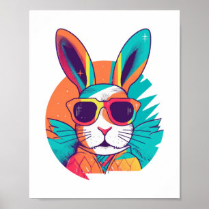Sonniges Gesicht mit Sonnenbrille für Jungen Männe Poster
