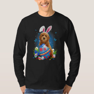 Sonniges Goldendoodle mit Eierkörbchen Ostern Blum T-Shirt