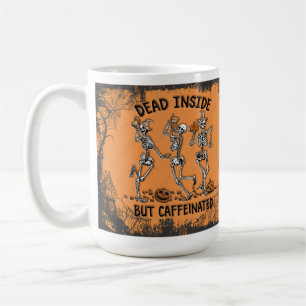 Sonniges Halloween Fall Skeleton Dead Inside Kaffeetasse