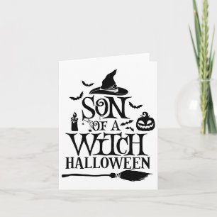 Sonniges Halloween Sohn eines Hexenjungen Karte