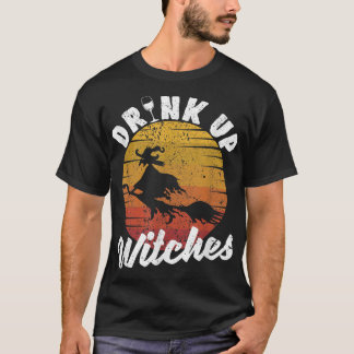 Sonniges Halloween Wein trinken Drink T-Shirt