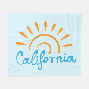 Sonniges Kalifornien-Logo Fleecedecke