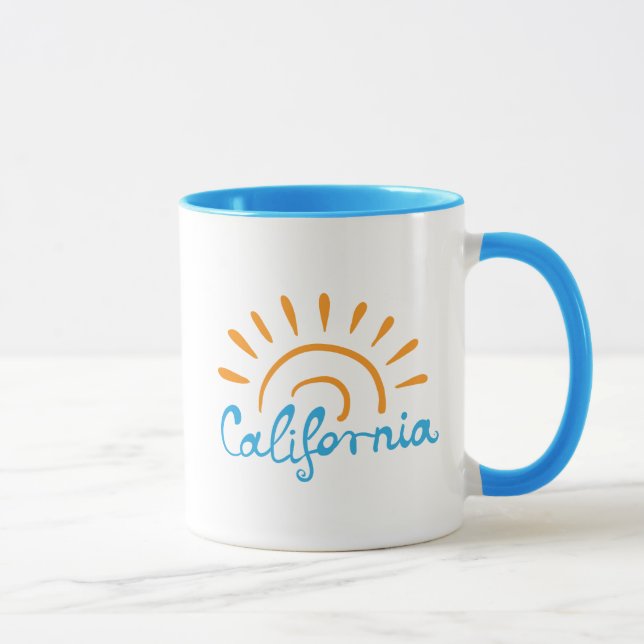 Sonniges Kalifornien-Logo Tasse (Rechts)