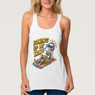 Sonniges Skelett Wort Kunst Strand Bräune Tank Top