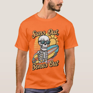 Sonniges Surfskelett T-Shirt