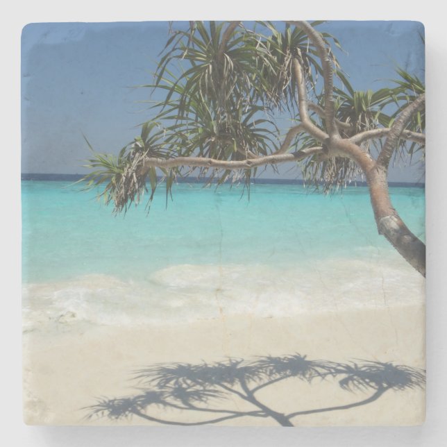 Sonniges tropisches Strandparadies Steinuntersetzer (Vorderseite)