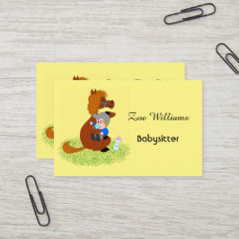 Sonniges und niedliches Pony mit Baby - Babysitter Visitenkarte