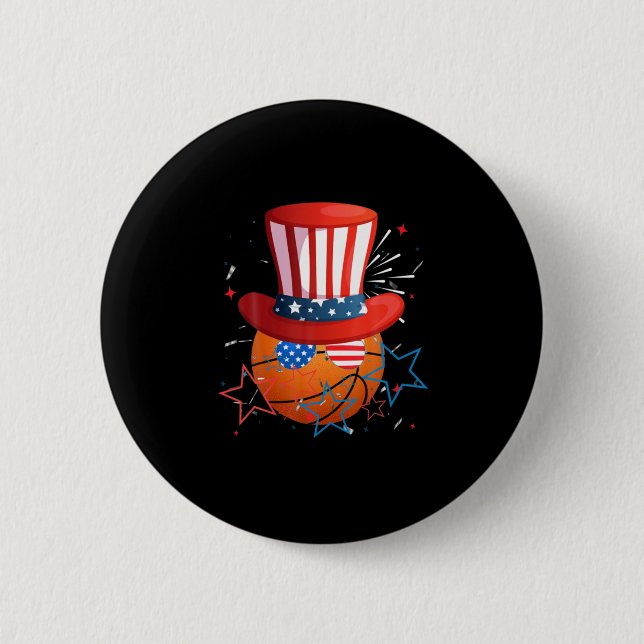 Sonntag, 4. Juli für Basketballfreunde Button (Vorderseite)