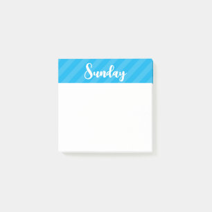 Sonntag - Blau - Tage der Woche - Beitrag Post-it Klebezettel