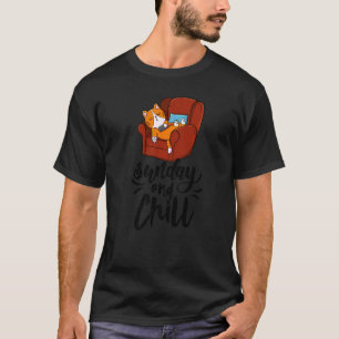 Sonntag & Chill Schlaf Frauen Fauler Kopf Katzenli T-Shirt