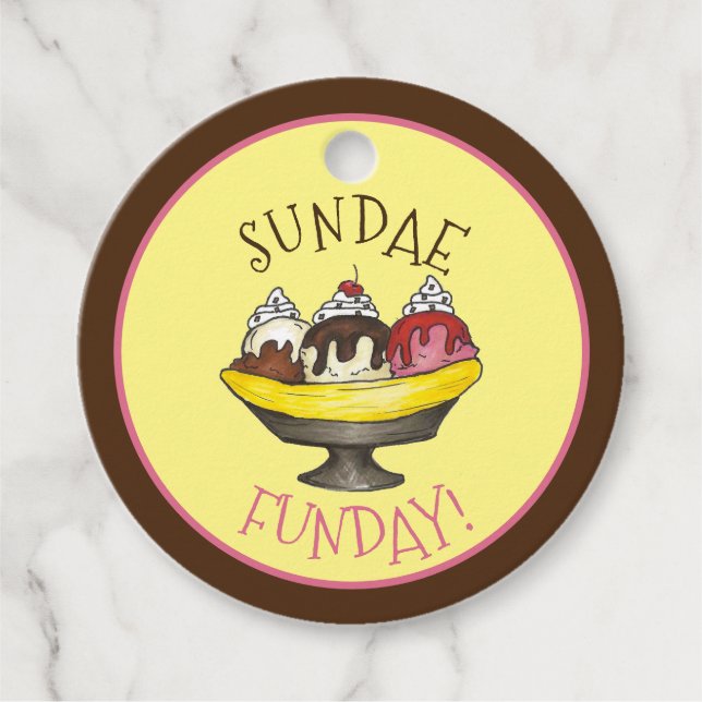 SONNTAG FUNDAY Banana Split Ice Geschenkanhänger (Vorderseite)